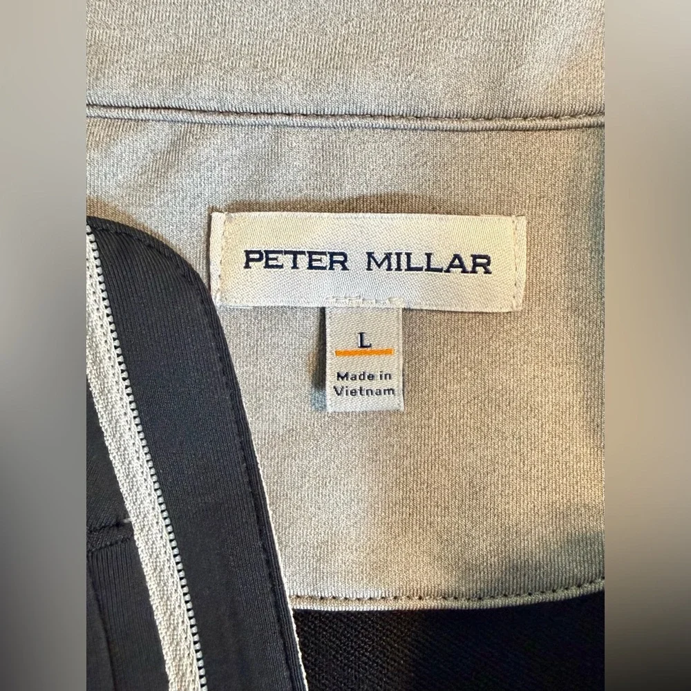 Peter Millar Crown Sport 1/4 Zip Pullover Black Large Performance - Picture 2 of 11
